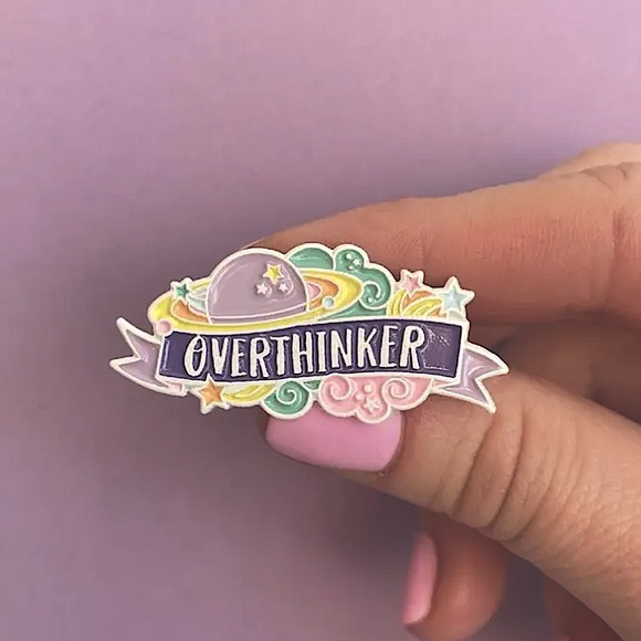 “Overthinker” Enamel Fashion Pin - Picture 3 of 3